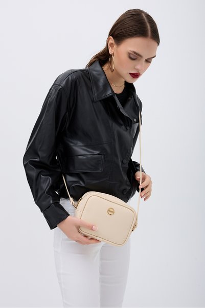 Beige Women's Crossbody and Shoulder Bag 05Fo25Y5031