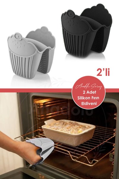 2 Pcs Practical Silicone Oven Mitts Silicone Grip Fireproof Non-Stick Oven Tray Grip - 2 Pcs