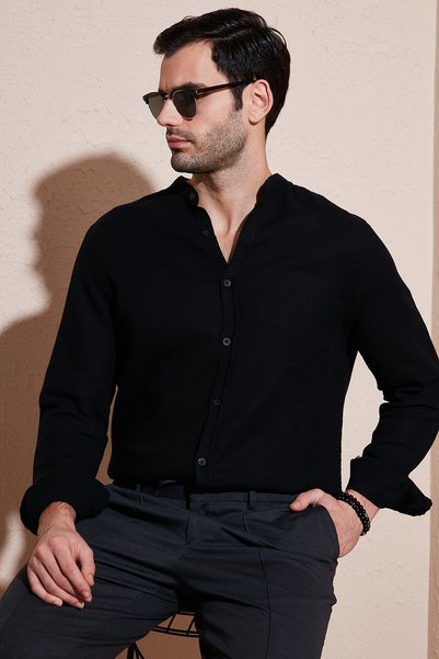 Cotton Regular Fit Prevailing Collar Shirt Men's Shirt Cf25S 127702