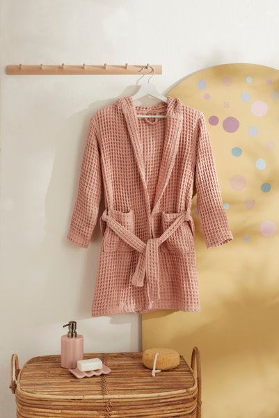 Karaca Home Young Lesley Seersucker Bathrobe 8-10 Years Old Powder