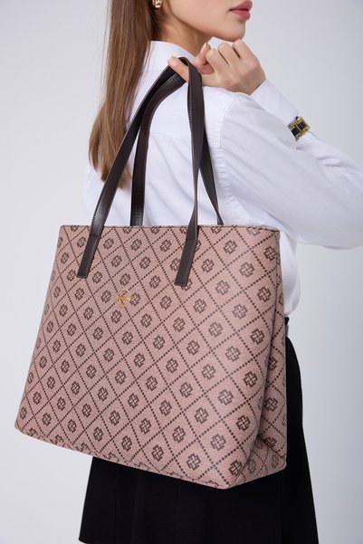 Women's Hand and Shoulder Bag with Tram Powder 05Fo25Y5036