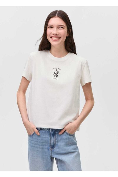 Cotton T-Shirt with Drawing Pattern