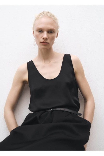 Blouse with Silk Suspenders