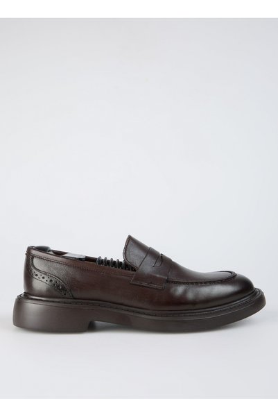 Leather Brown Men's Classic Shoes Grit-Elvis