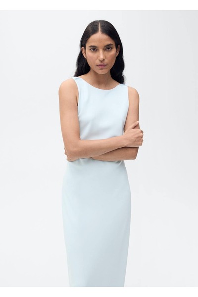 Satin dress with open back