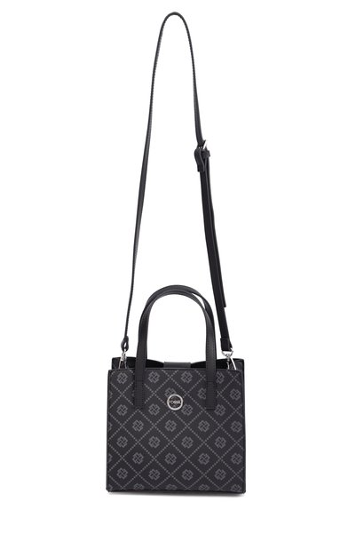 Women's Black Hand and Cross Shoulder Bag 05Fo25Y5039