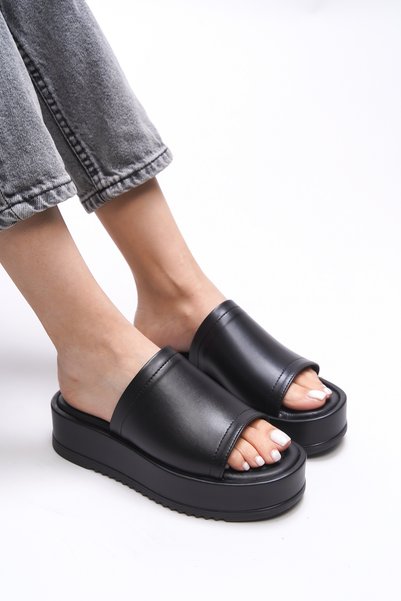Mahthyl Women's Slippers 001277 Black Skin