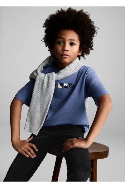 Cotton T-Shirt with Drawing Pattern