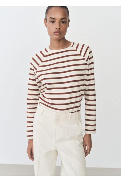 Striped Round Neck Sweatshirt