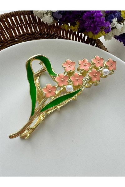 Salmon Pink Floral Buckle
