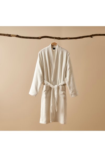 100% Cotton Premium Dorita Men's Bathrobe White (L/Xl)