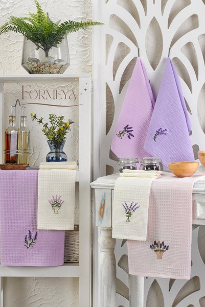 Set of 6 Kitchen Drying Cloths Waffle Pattern 40X60 cm (6 Pcs)