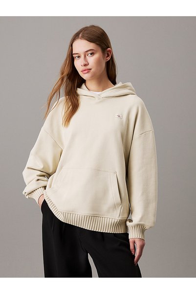Women's Woven Label Peached Sweatshirt