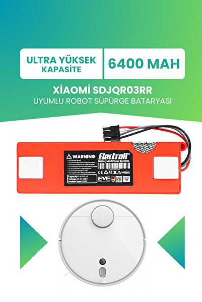 Xiaomi Sdjqr03rr Компатибилна батерија (УЛТРА ВИСОК КАПАЦИТЕТ) 6400mah Батерија за робот правосмукалка во кутија