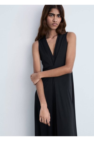 V-Neck Knitwear Dress