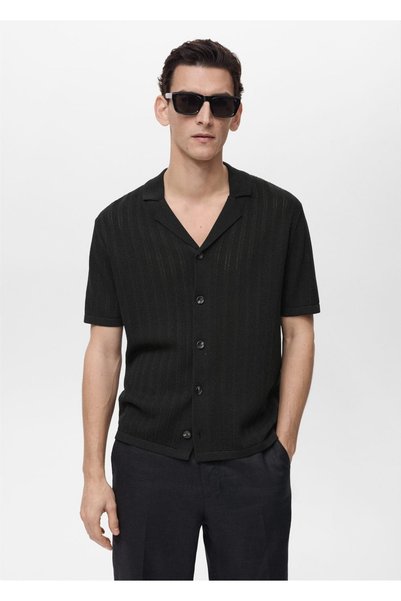 Openwork Knitted Detailed Knitwear Shirt
