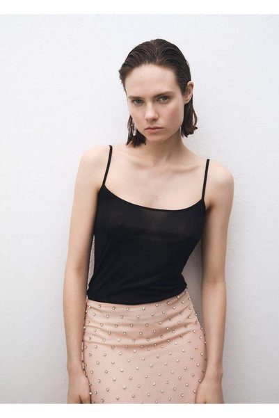 Silk Blouse on Thin Straps