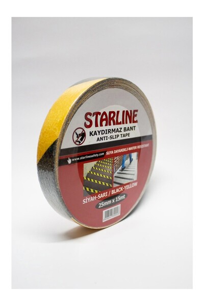 STARLINE водоотпорна лента против лизгање, црно-жолта 25mm x 15 m