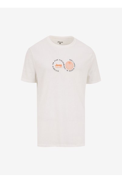 Crew Neck Printed White Men's T-Shirt J5Sm-Tst7325