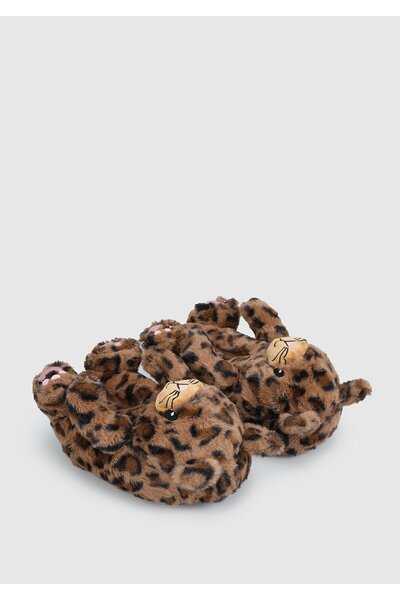 Leopard Pako Cute Plush Slippers Home Slippers
