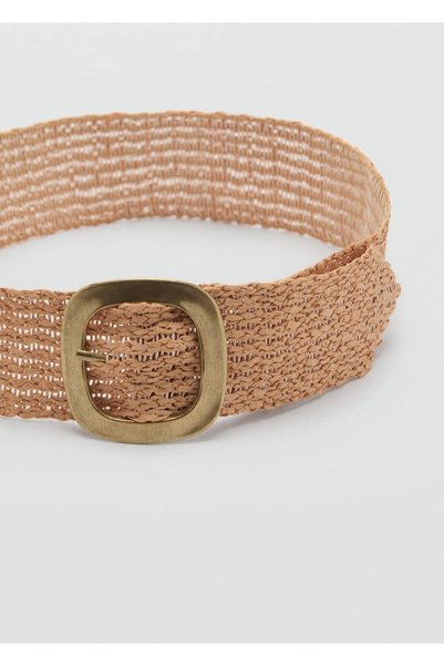 Straw Paper Belt with Oval Buckle