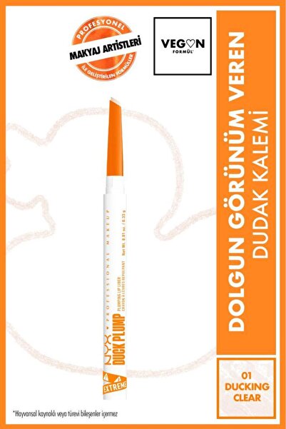 Duck Plump молив за усни за полн изглед - 01 Ducking Clear