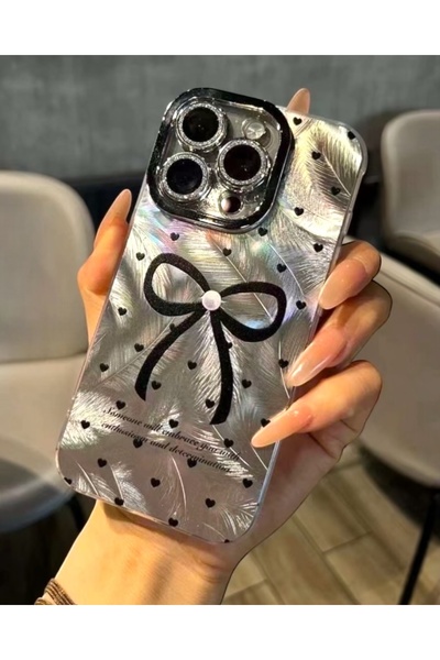 Patterned Case with Stone Lens Protector Compatible with iPhone 16 Pro