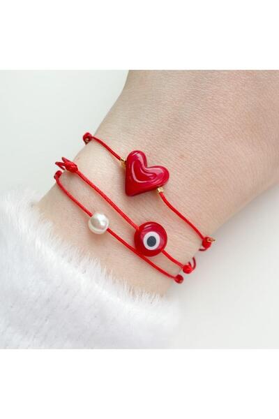 Murano Glass Heart Bracelet Set