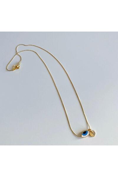 Minimal Eye Letter Necklace