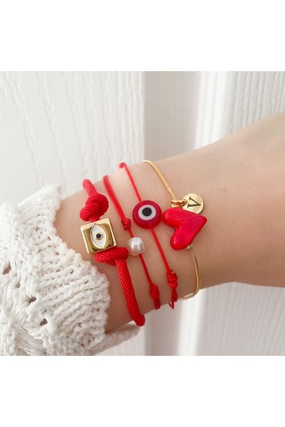Murano Red Heart - Lucky Bracelet Set