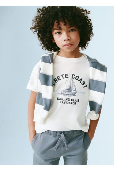 Patterned cotton t-shirt