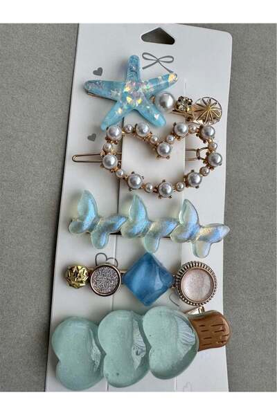 Blue Star Heart 5-Piece Buckle Set