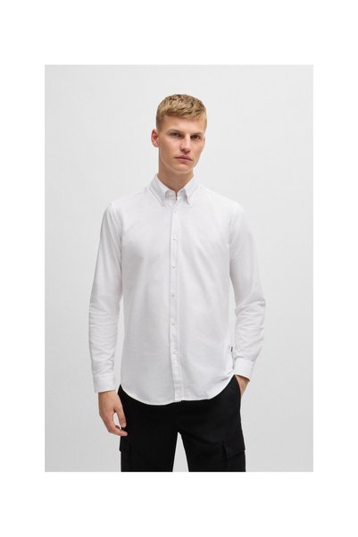 Cotton Normally Cut Shirt with Logo