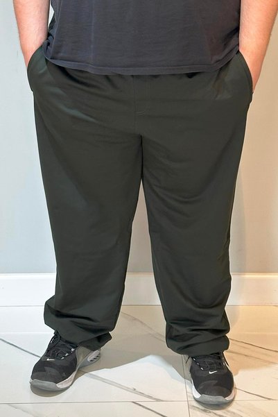 Plus Size Elastic Leg - 3 Pockets Extra Oversized Men's Sweatpants 24700 Khaki