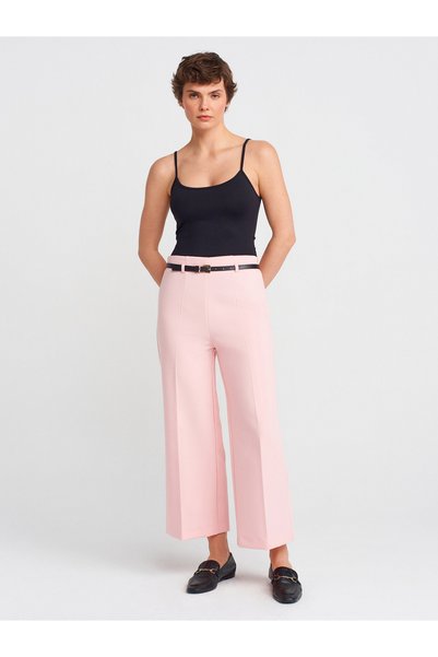 71616 Belted Culotte Trousers-Pink
