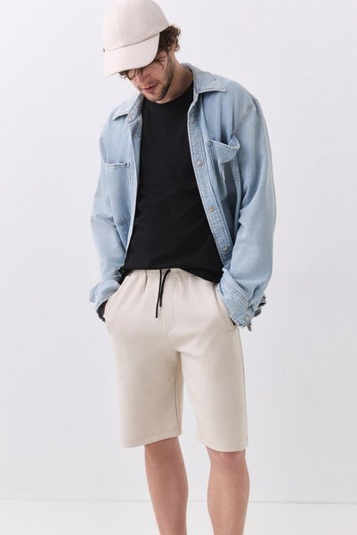 Unisex Comfort Shorts Beige 3111