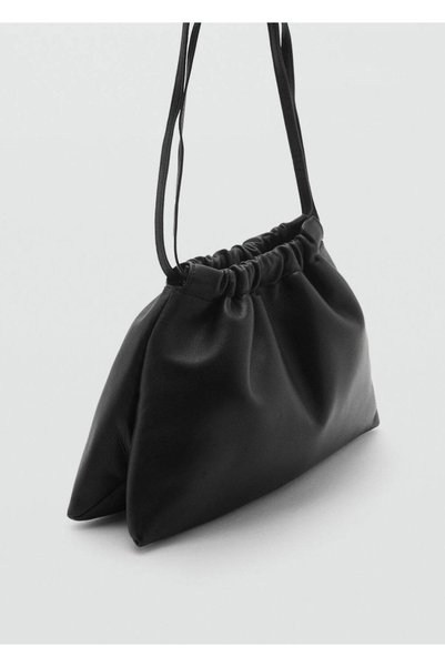 Leather Bag with Drawstring