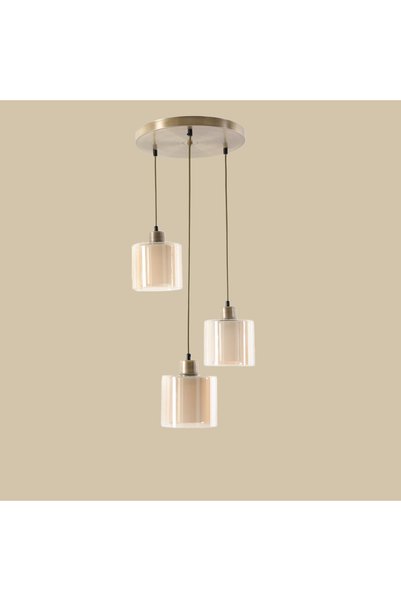 Felina 3-Piece Double Glass Pendant Lamp Antique-White