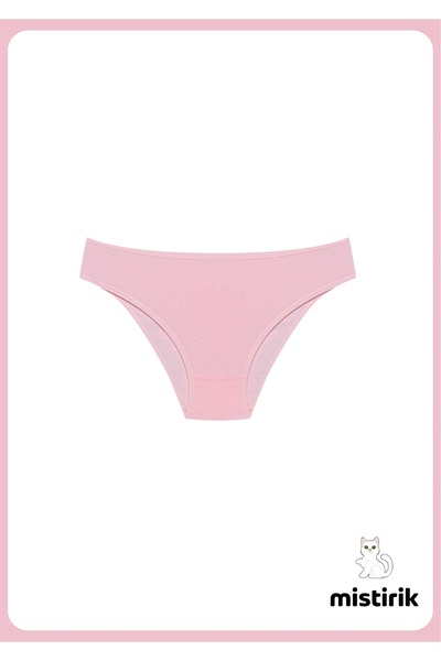 Taranto Model Ribbed Cotton Slip Flexible Comfortable Breathable Underpants Light Pink Color