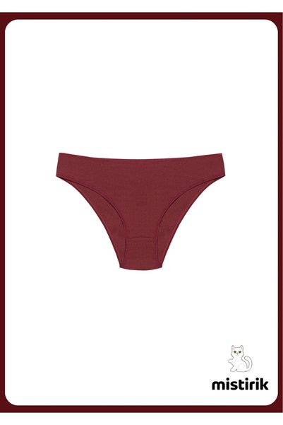 Taranto Model Ribbed Cotton Slip Flexible Comfortable Breathable Underpants Burgundy Color