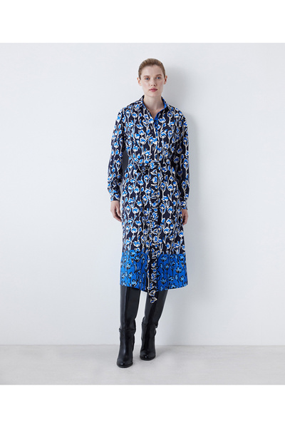 flower pattern shirt dress