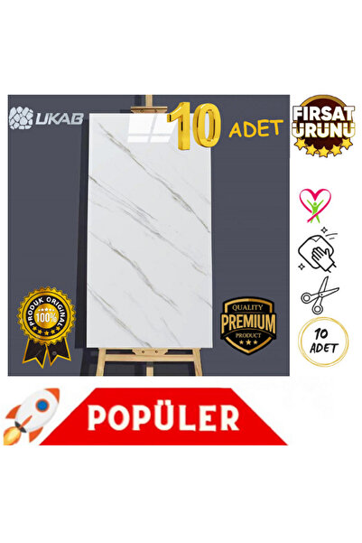 30x60 cm самолеплив декоративен флексибилен панел од пена бел мермер PVC (10 парчиња)