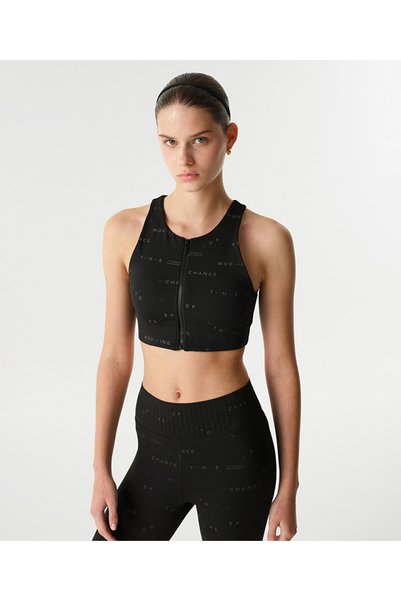 Sports Bra with Slogan Print