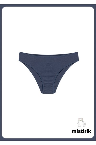 Taranto Model Ribbed Cotton Slip Flexible Comfortable Breathable Underpants Blue Color