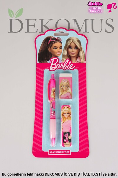 ЛИЦЕНЦИРАНО BARBIE МЕХАНИЧКО МОЛИВО СО DEKOMUS, ГУМА ЗА БРИШЕЊЕ И СЕТ МИНИЦИ 0.7 MM