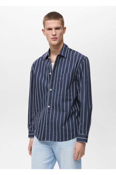Regular Fit Striped 100% Cotton Shirt