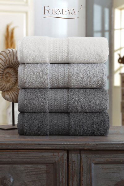 Set of 4 100% Cotton Hand Face Towels 50X85 Cm-4 Pcs Hand Towel Set