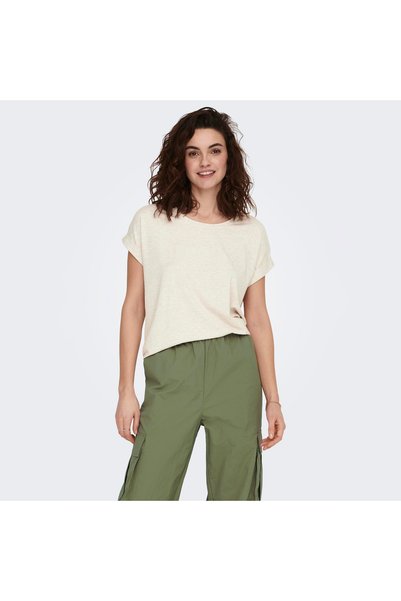 Moster Women's Cream T-Shirt (15106662-Anw)