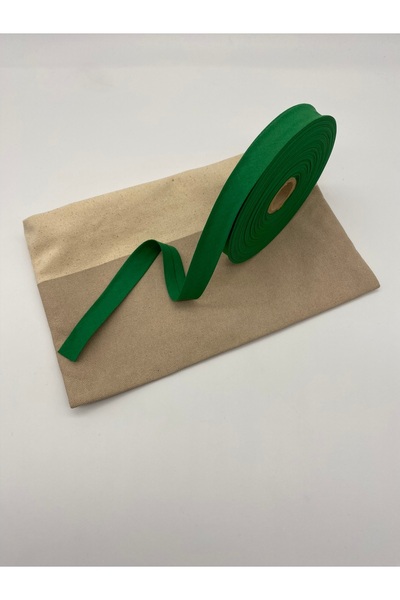 %100Памук(Koton) раб зелен 25 метри должина-2 cm ширина-косо преклопен памучен раб 25 метри No: 54
