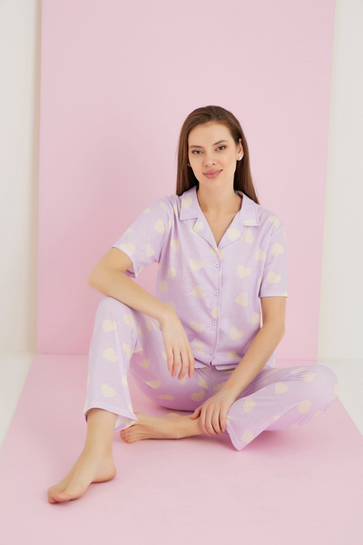 Combed Buttoned Pajama Set